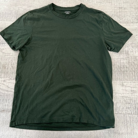Old Navy Dark Green Men’s Basic Short Sleeve Soft Wash Cotton T-Shirt Size M - Picture 2 of 10
